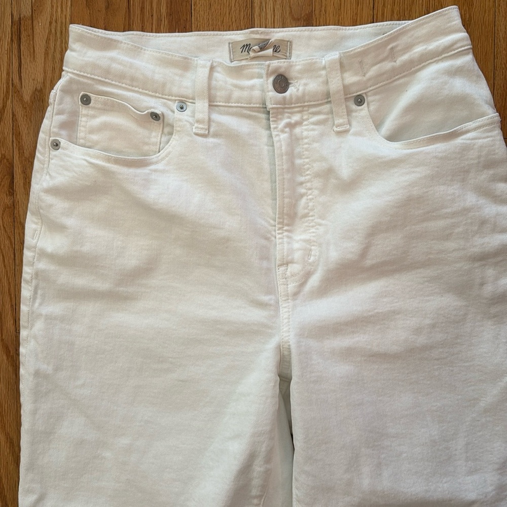 Madewell sz 29 The Perfect Vintage Wide Crop Jean White zip fly great condition - Picture 2 of 8